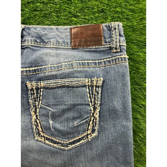 maurices Womens Skinny Jeans Distressed Light Wash Blue Sz 5/6 Mid Rise Stretch - Picture 3 of 10
